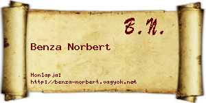 Benza Norbert névjegykártya