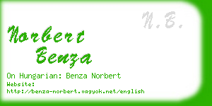 norbert benza business card